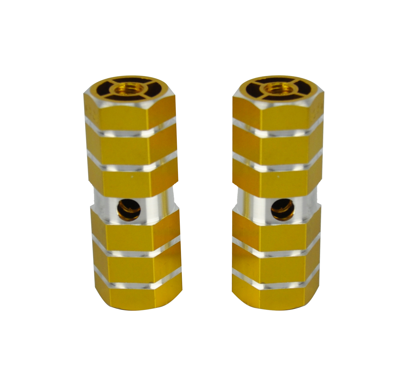 BMX Bicycle Cycle Bike Hexagonal Stunt Pegs Alloy Anodised Colour Wheel